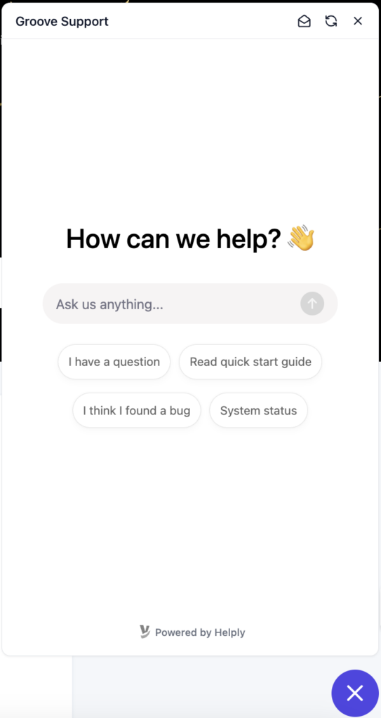 Groove's chatbot for effective customer support