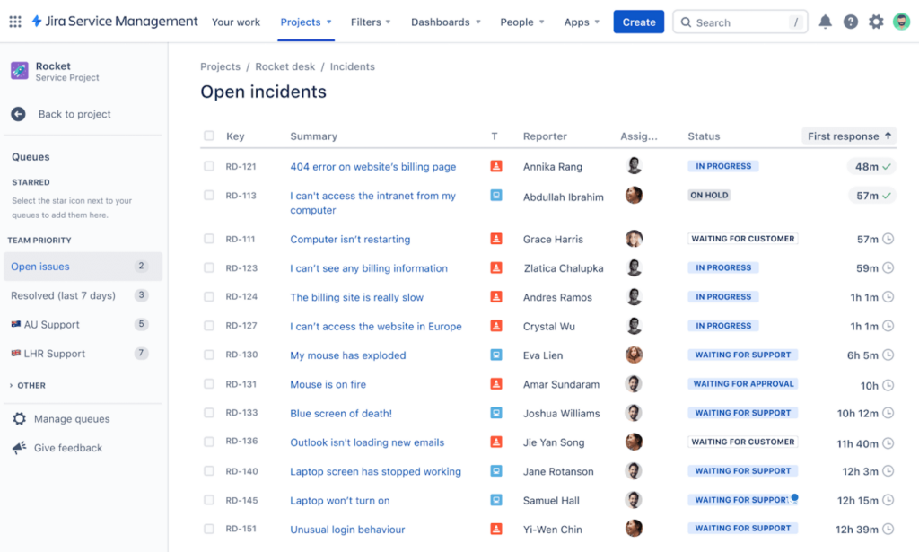 Jira ticket management is useful for tracking IT issues, incidents, and bugs. 