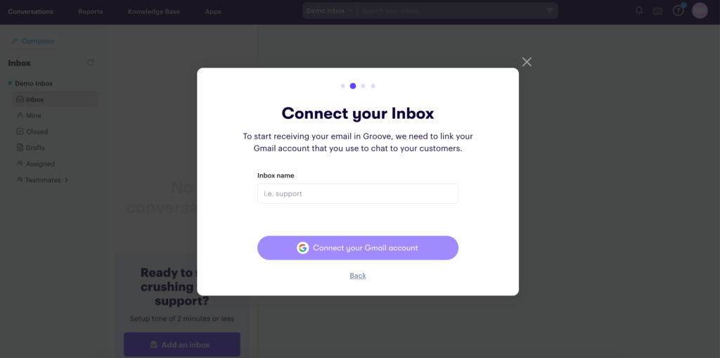 With Groove, connecting your inbox and other communication channels is as easy as a couple clicks. 