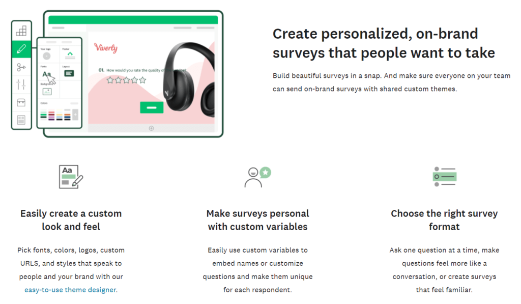 The SurveyMonkey customer satisfaction survey tool.