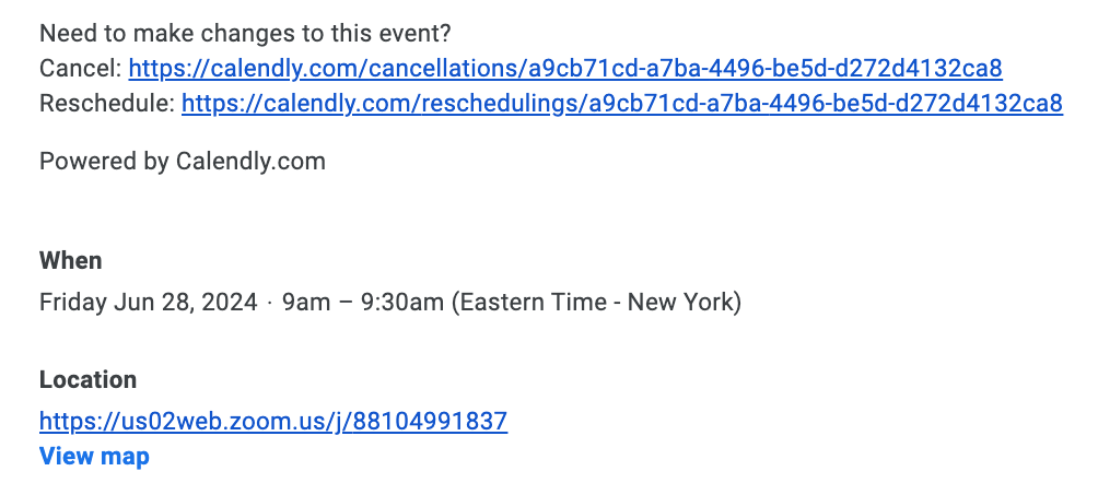 An event scheduled via Calendly.