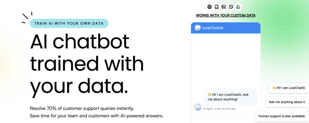 The LiveChat AI customer support software.