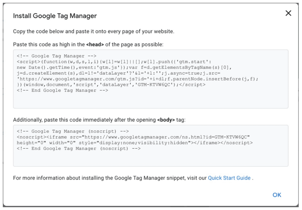 Code used by Google Tag Manager.