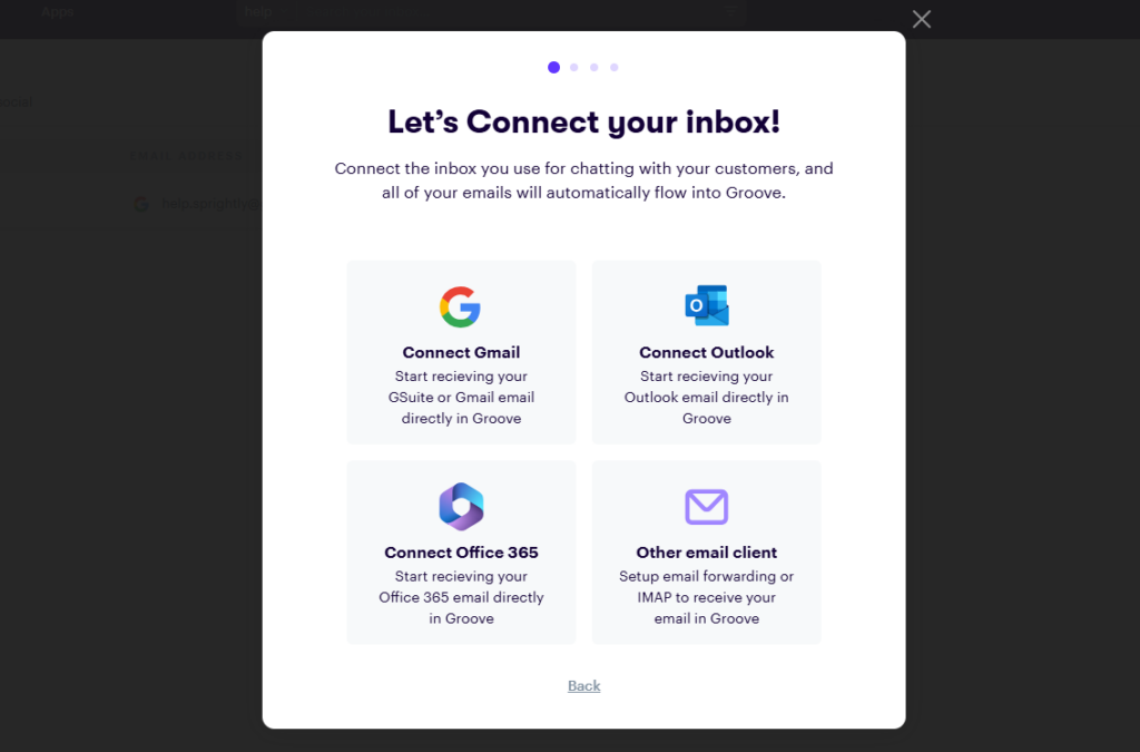 All customer interactions on Groove's shared inbox for user feedback and communication