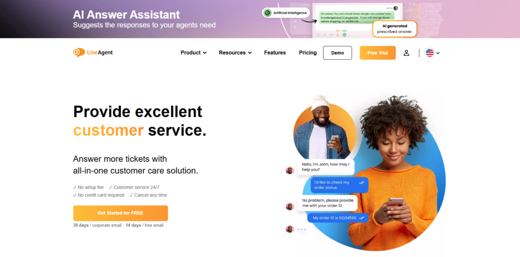 LiveAgent focuses on making the communication process more like a live chat, hence their name. 