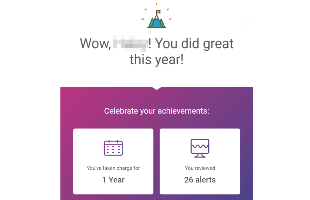 An example of an email recognizing a customer milestone.