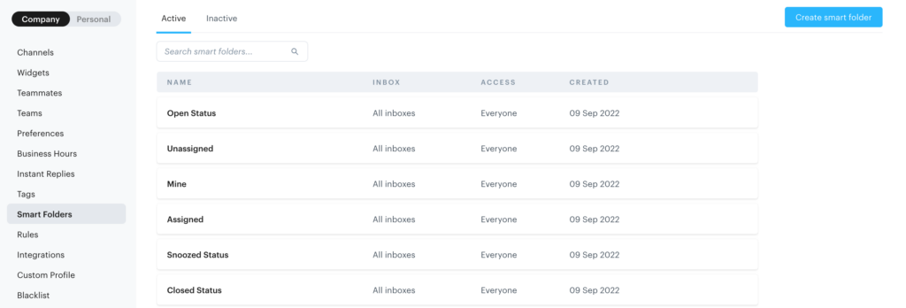 Groove's features include smart folders and rules, which can be used to organize and track ticket inquiries. 