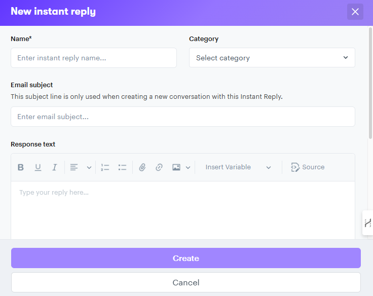 Instant replies in Groove for improved customer experience.