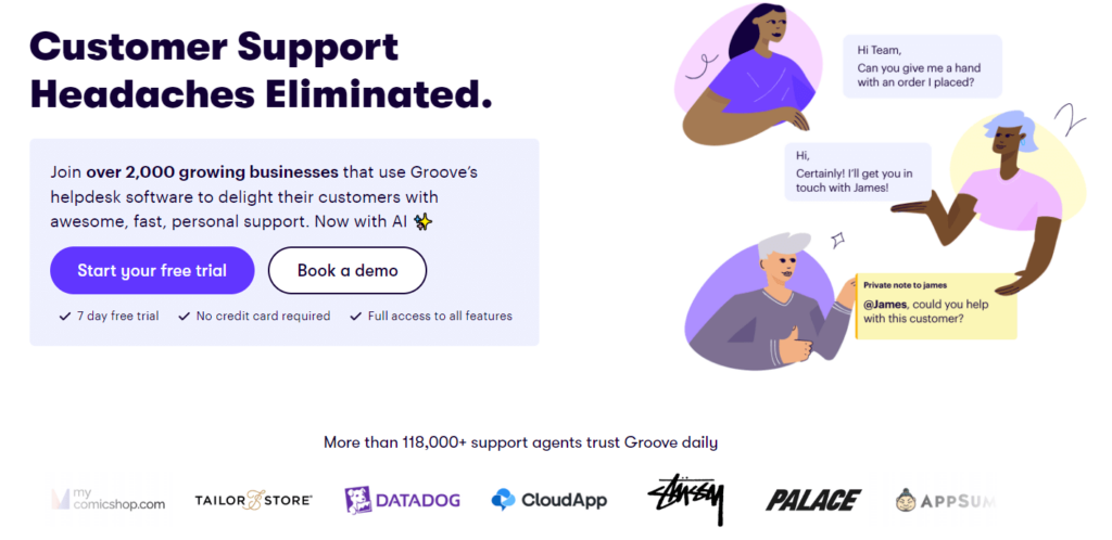 The Groove customer support ticketing system.