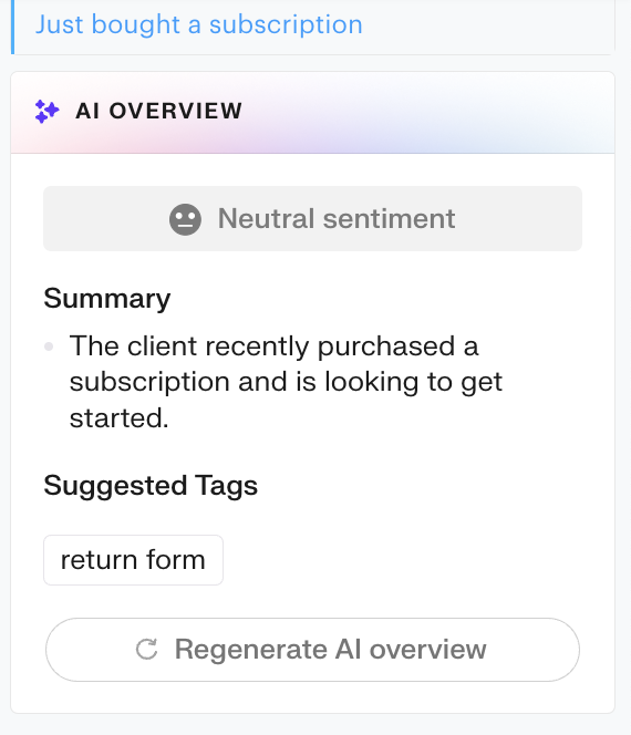 Groove's sentiment analysis feature on the conversations dashboard