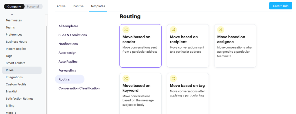 Setting up custom rules in Groove.