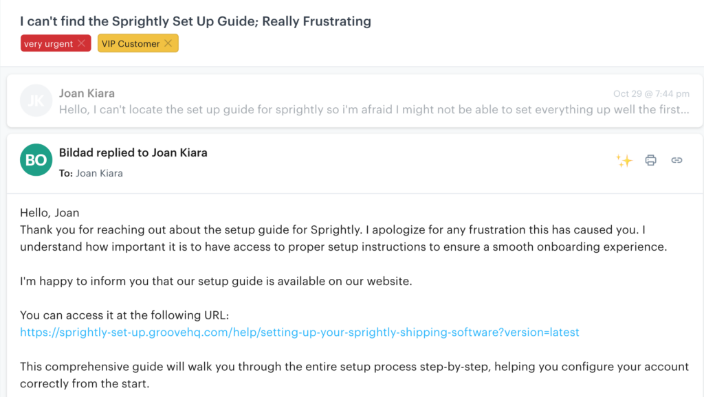 The one unique differentiator for Helply is that it can also dig into your previous replies to customers from within Groove or other help desk, like Zendesk. 