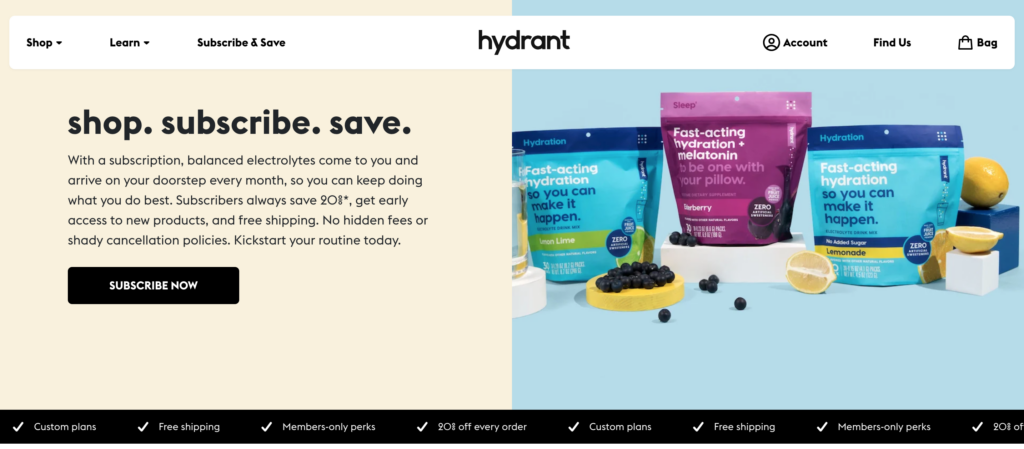 Hydrant, a brand that sells electrolyte drink mixes. 