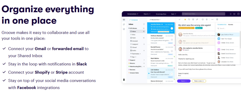 Groove's unified shared inbox