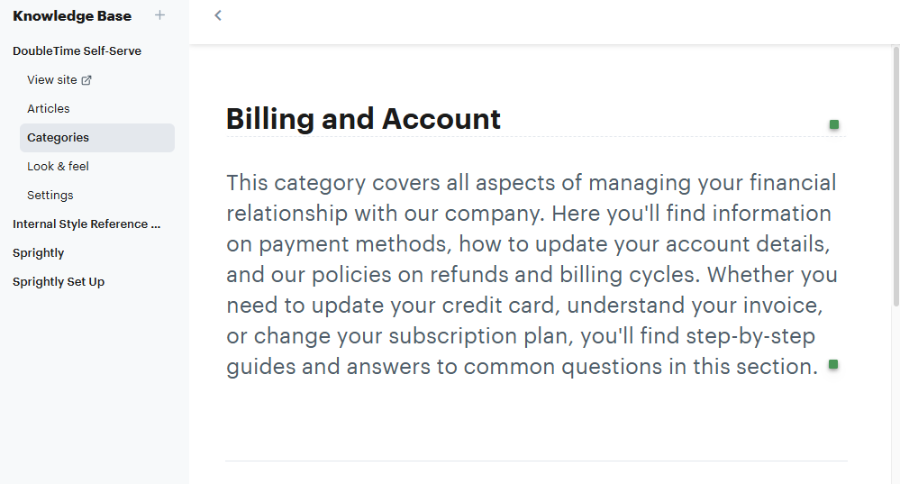 Naming knowledge base categories within Groove