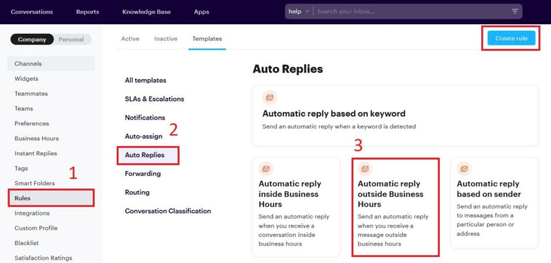 There are a number of useful templates that can help automate processes within 'Rules.' 