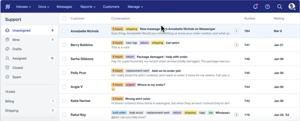 Help scout helpdesk software shared inbox feature for customer service teams